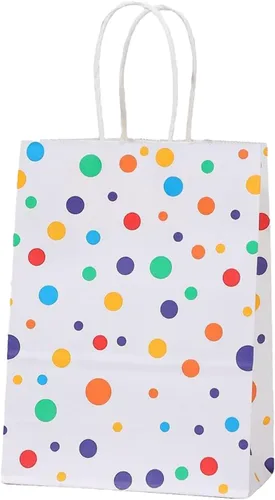 Miniatura 8 de ADIDO EVA 25Pcs Rainbow Confetti Dot Gift Bags Small Polka Dots Paper Bags with Handles for Party Favor (6.2 x 3.1 x 8.6 In)