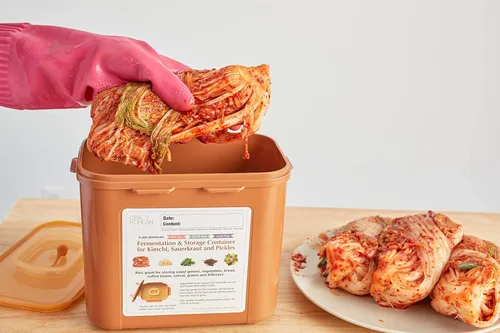 Miniatura 9 de Auténtico contenedor Crazy Korean Cooking Kimchi de 0.9 galones (3.4 litros), paquete de 2