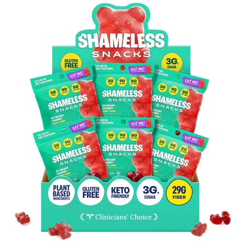 Miniatura 17 de Shameless Snacks – Snacks saludables bajos en calorías, gomitas keto bajas en carbohidratos (caramelos sin gluten) – Paquete de 6 Green Apple Blast