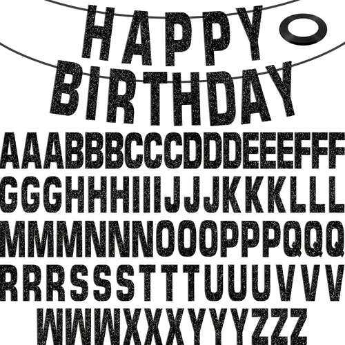 Miniatura 9 de Kit de 78 piezas de pancartas con purpurina de 6 pulgadas, paquete de letras reutilizables con cinta blanca para cumpleaños, boda, ducha, fiesta