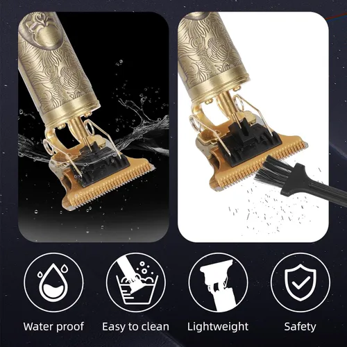 Miniatura 4 de Cortapelos profesional para hombres, recortadora inalámbrica recargable con 4 guías, carga rápida USB-C, cuerpo de metal para barba, cabello y aseo