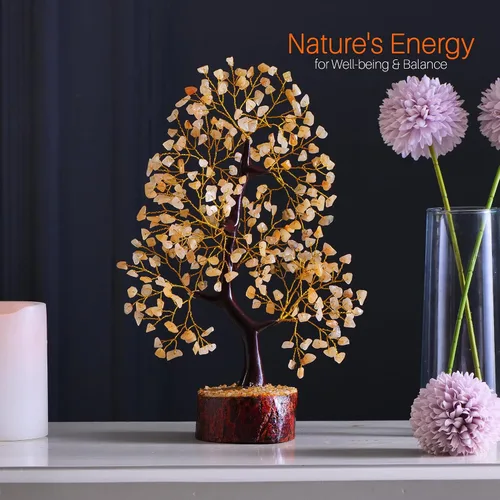 Miniatura 3 de Árbol de cristal de aventurina amarilla, árbol de piedras preciosas, cristales curativos y piedras, decoración de escritorio de árbol de gemas