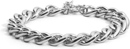 Miniatura 6 de Inactwin Collar rectangular de eslabones cubanos con eslabones gruesos collar de cadena de oro punk hip hop para mujer Metal Diamantes de imitación