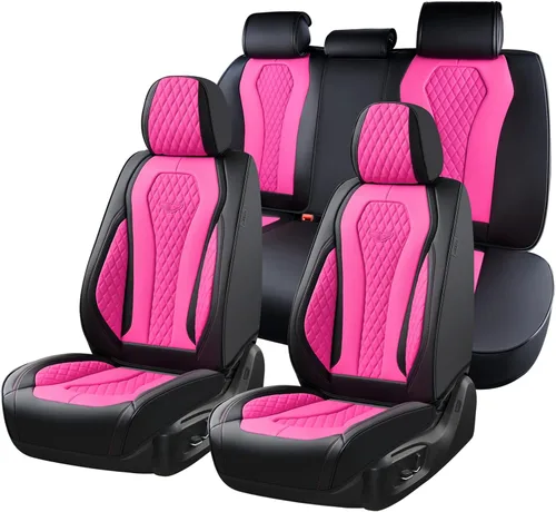 Miniatura 34 de Coverado Fundas de Asiento, Fundas de Asiento de Coche para Asientos Delanteros, Funda de Asiento de Coche Roja, Fundas de Asiento de Coche Rojo
