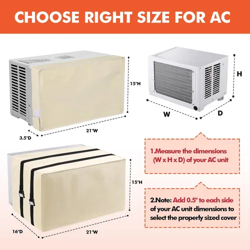 Miniatura 2 de 2 cubiertas de aire acondicionado de ventana para exteriores y cubiertas de aire acondicionado para interiores, aislamiento de 3 capas con papel