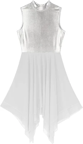 Miniatura 5 de iiniim Vestido de baile litúrgico de alabanza litúrgica sin mangas con dobladillo asimétrico para mujer