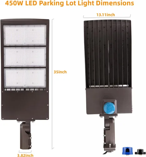 Miniatura 5 de Luz de estacionamiento LED regulable de 450 W con ajustador deslizante, luz diurna de 5000 K, 63000 lúmenes, 140 lm/w