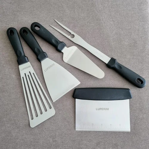Miniatura 3 de LUPERINI. Juego de volteador para barbacoa, juego de acero inoxidable, espátula de parrilla para carne, pescado, huevo, panqueque, hamburguesa