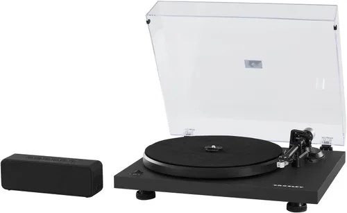 Crosley Serie C - Tocadiscos Bluetooth con accionamiento por correa con altavoz S-300, color negro