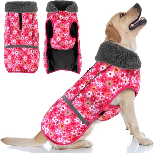 Miniatura 29 de Doglay Abrigo para Perro, Chaqueta Impermeable para Perro Abrigo de Invierno para Mascotas para Clima Frío con Cuello Peludo Grueso, Chaqueta