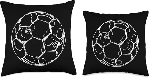 Miniatura 3 de Boys Soccer Ball Sketch Football Throw Pillow
