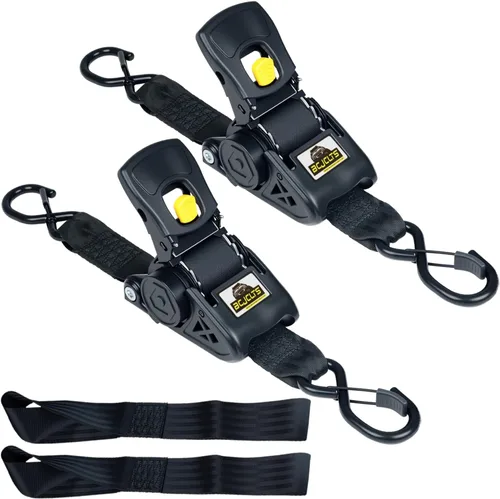 Miniatura 9 de Correas de trinquete retráctiles, correas de trinquete resistentes de 1 pulgada x 10 pies, correas de amarre autoretráctiles con bucles suaves