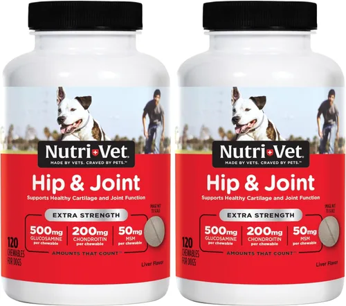 Miniatura 11 de Nutri-Vet Suplemento extra fuerte para cadera y articulaciones para perros, suplementos para cachorros, suplemento para articulaciones de perro