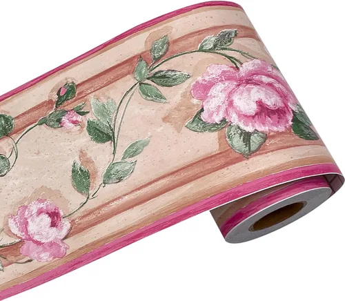 Miniatura 5 de Yifely - Papel tapiz extraíble de peonía de lujo con borde autoadhesivo para cocina, baño, decoración de pared
