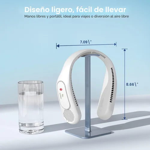 Miniatura 6 de Hotsales Ventilador de cuello, manos libres, sin aspas, portátil, recargable, funciona con batería de 6000 mAh, ventilador personal portátil