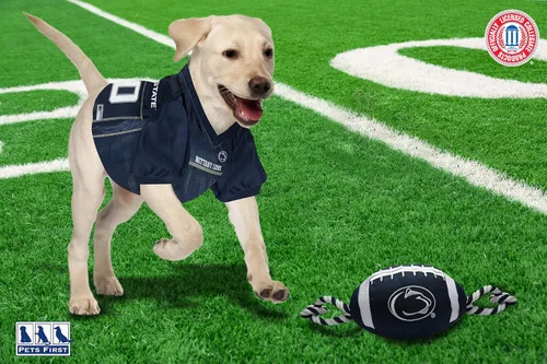 Miniatura 6 de NCAA Penn State Nittany Lions - Juguete de fútbol para perro, materiales de nailon de calidad resistente, cuerdas de tracción fuertes, chirriador