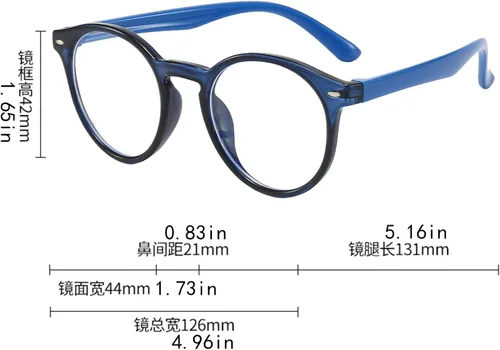 Miniatura 7 de Gafas de bloqueo de luz azul para niños, paquete de 3 lentes de lectura para computadora con bloqueo de luz azul para niños y niñas de 3 a 11 años