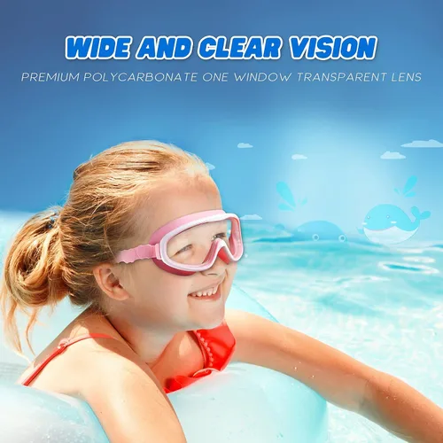 Miniatura 8 de KAILIMENG Gafas de natación para niños, paquete de 2 gafas de natación para edades de 3 a 15 años, antivaho y anti-rayos UV Cear de visión amplia