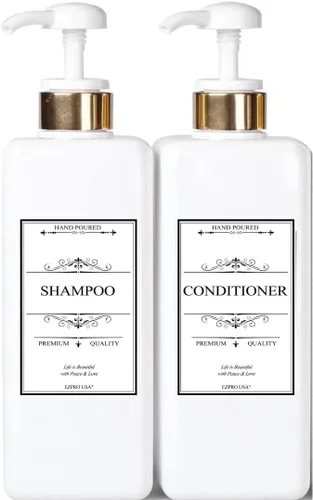 Botellas de plástico vacías cuadradas de champú, acondicionador, loción de jabón recargable, sin BPA para lavado corporal, hidratante, crema facial,