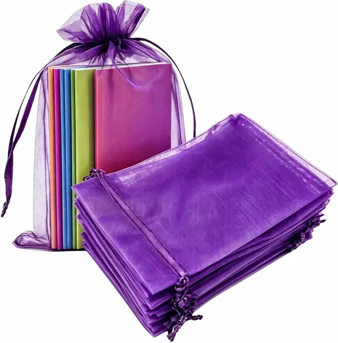 Miniatura 31 de Paquete de 50 bolsas de organza de regalo con cordón verde de 4 x 6 pulgadas para baby shower, Navidad, cumpleaños de bebé, recuerdo de fiesta