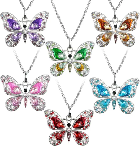 6 piezas de joyería bohemia collar bohemio para mujer colgante colorido esmalte collar vintage multicapa esmalte esmalte étnico, Aleación y