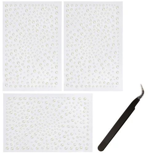 Miniatura 10 de 3 hojas de gemas de diamantes de imitación autoadhesivos para la cara, maquillaje, uñas, manualidades (negro)
