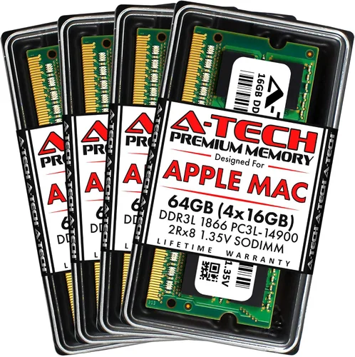 Miniatura 12 de A-Tech 16 GB (2 x 8 GB) RAM para Apple iMac finales de 2015 27 pulgadas Retina 5K DDR3L 1866MHz / 1867MHz PC3L-14900 1.35V 204-Pin SODIMM Kit