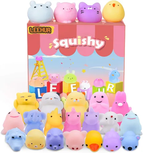 30 piezas de juguetes esponjosos Kawaii, juguetes blandos Mochi para niños, recuerdos de fiesta, mini juguetes esponjosos para aliviar el estrés,