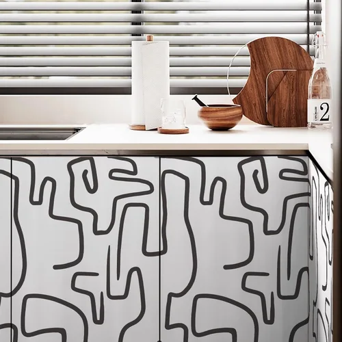 Miniatura 17 de Ismoon Papel tapiz autoadhesivo de 17.3 x 118 pulgadas, papel de contacto blanco y negro, moderno, a rayas, extraíble, autoadhesivo, para baño