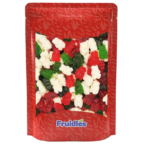 Miniatura 2 de Fruidles Caramelos de ositos de goma de Navidad, gominolas rojas, blancas y verdes, aperitivos divertidos y festivos, recuerdos de fiesta