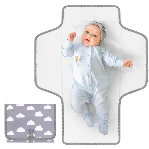 Accmor Cambiador de pañales portátil, cambiador de bebé impermeable, almohadillas de cambio de pañales plegables para bebé Nube