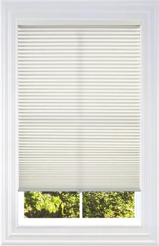 BlindsAvenue Persiana celular inalámbrica de panal de abeja, celda única de 9/16 pulgadas, filtro de luz, paloma blanca, tamaño: 18 pulgadas de