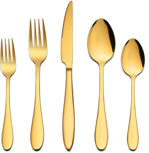 Miniatura 8 de LIANYU Juego de cubiertos negros de 40 piezas para 8, cubiertos de acero inoxidable, utensilios de cocina que incluyen tenedores, cuchillos