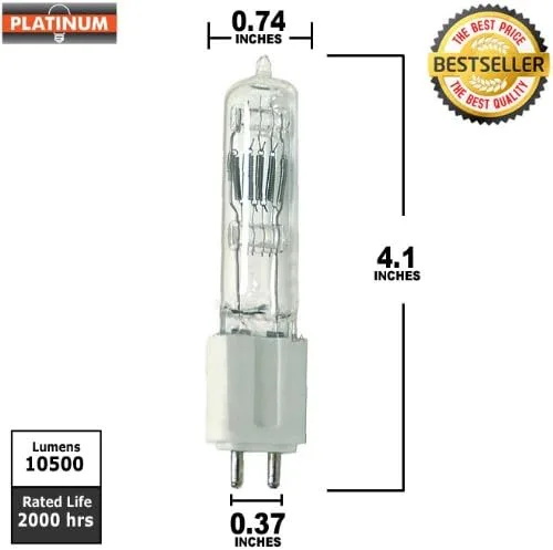 Miniatura 7 de PLATINUM GLA 575w 115v 2000hr G9.5 Base Bombilla halógena