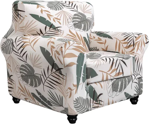 Miniatura 8 de SearchI Funda Elástica para Sofá con Estampado Fundas para Sofá, Patrón Floral Funda para Sillón de 2 Piezas con Funda de Cojín de Silla Separada