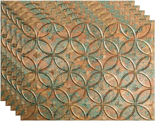 Miniatura 27 de FASÄDE Anillos Panel de Revestimiento Decorativo de Vinilo de 18 x 24 pulgadas en Bronce Argent (Paquete de 5)