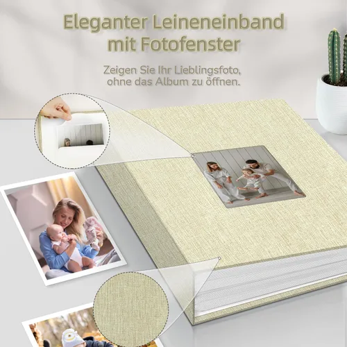 Miniatura 2 de popotop - Álbum de fotos 4x6 con 100 fotos, libros de fotos con 100 bolsillos verticales, cubierta de lino, álbumes para fotos familiares, de boda
