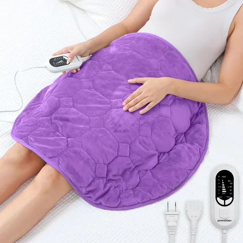 Miniatura 8 de immtree Almohadilla térmica con peso para un alivio más profundo del dolor, 7 libras de tamaño XXXL (29 x 24) con tecnología de calor rápido, mantas
