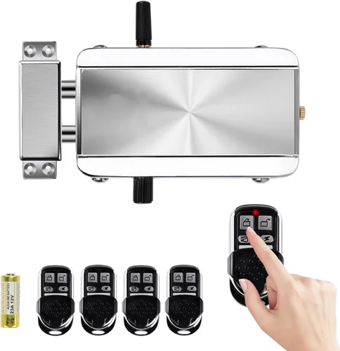 Geevorks Cerradura electrónica inteligente de puerta con control remoto, cerradura inteligente inalámbrica, cerradura de seguridad oculta antirrobo,