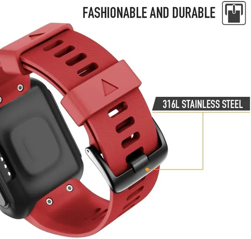 Miniatura 3 de NotoCity Correa de reloj de repuesto de silicona suave para Garmin Forerunner 35, compatible con Garmin Forerunner 35 Smartwatch Rojo