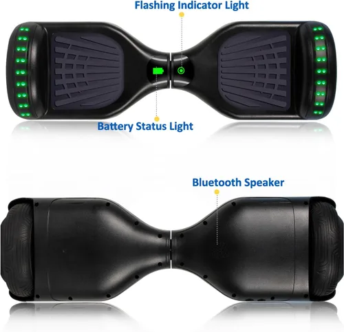 Miniatura 3 de FLYING-ANT Patinete autoequilibrante de 16.51 cm con altavoz y luces LED rojas a02-Negro