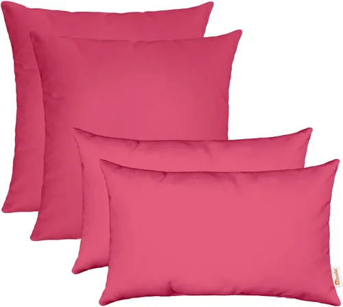 Miniatura 47 de RSH DECOR: Sunbrella Juego de 4 almohadas lumbares y cuadradas 20 x 12 pulgadas y 17 x 17 pulgadas Tela resistente al agua y a la decoloración
