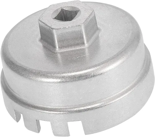 Miniatura 7 de Llave de tapa de filtro de aceite, 14 flautas, 6 ranuras, herramienta de extracción de tapa de filtro de aceite de 2.539 in para Toyota Corolla Negro