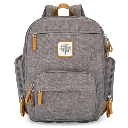 Miniatura 9 de Parker - Mochila para pañales con cremallera completa y bolsillos aislados, color crema