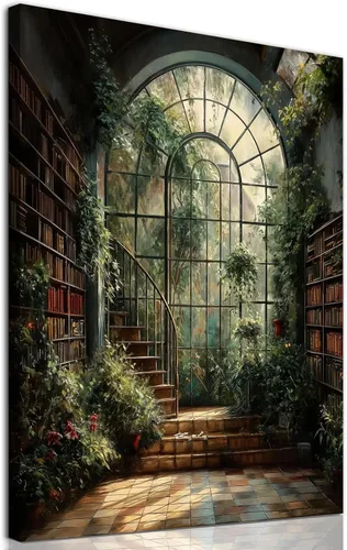 Miniatura 9 de Lienzo gótico de la academia oscura, arte de pared, arte victoriano vintage, arte medieval con castillo medieval, pósteres de biblioteca, cuadros