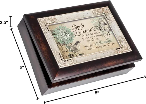 Miniatura 8 de Cottage Garden Good Friends are Like Stars Burlwood Jewelry Music Box reproduce para qué sirven los amigos