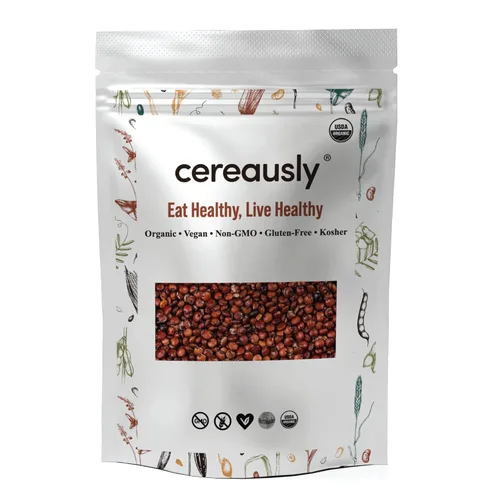 CEREAUSLY Quinoa roja orgánica – Quinoa real premium de Bolivia – Quinoa Kosher y sin OMG – Quinoa vegana y con cuota de gluten – 4 libras