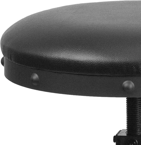 Miniatura 6 de Flash Furniture Carrington Taburete de bar de 30 pulgadas con asiento giratorio LeatherSoft negro