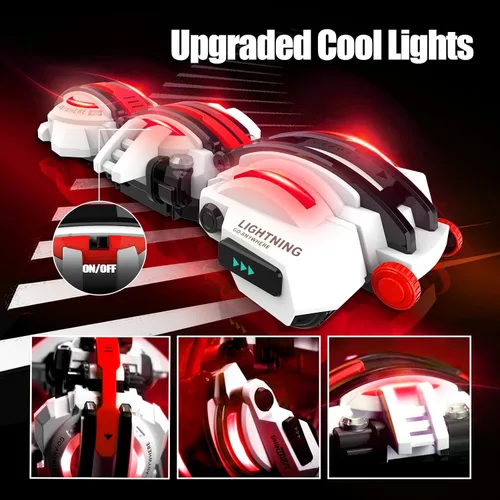 Miniatura 3 de BAZADER Coche RC con luces LED – Juguete de rollo de 360° con control remoto, cumpleaños para niños de 7, 8, 9, 10, 11 años, 2 baterías a partir