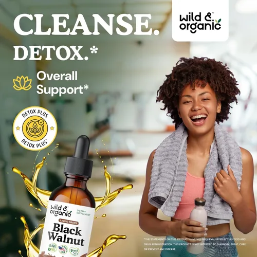 Miniatura 2 de Wild & Organic Tintura de Nuez Negra - Limpieza Desintoxicante con Extracto de Cáscara de Nuez Negra - Suplemento Herbal para Desintoxicación